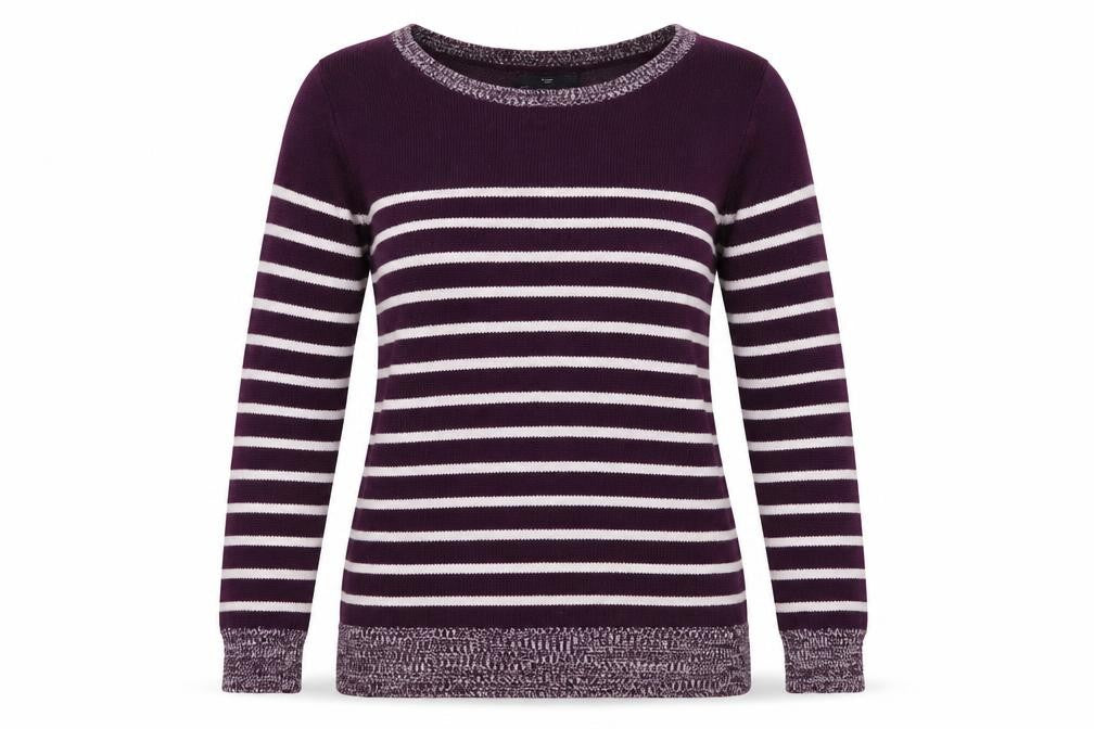 Gap Women's Purple Striped Pullover Jumper, Size S