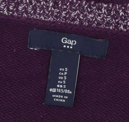 Gap Women's Purple Striped Pullover Jumper, Size S