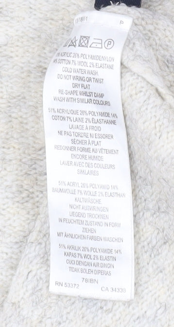 Close-up detail of French Connection Women's Ivory V-Neck Pullover XS