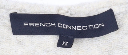 Brand and care label for French Connection Women's Ivory V-Neck Pullover XS