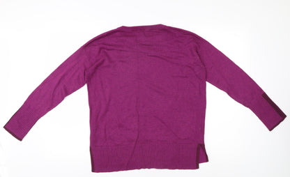 White Stuff Women's Purple Wool Jumper Size 10