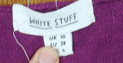 White Stuff Women's Purple Wool Jumper Size 10