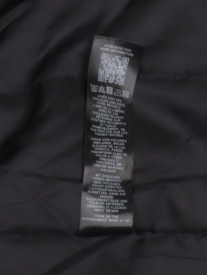 Close-up detail of ASOS Women's Black Hooded Parka Jacket, size 8