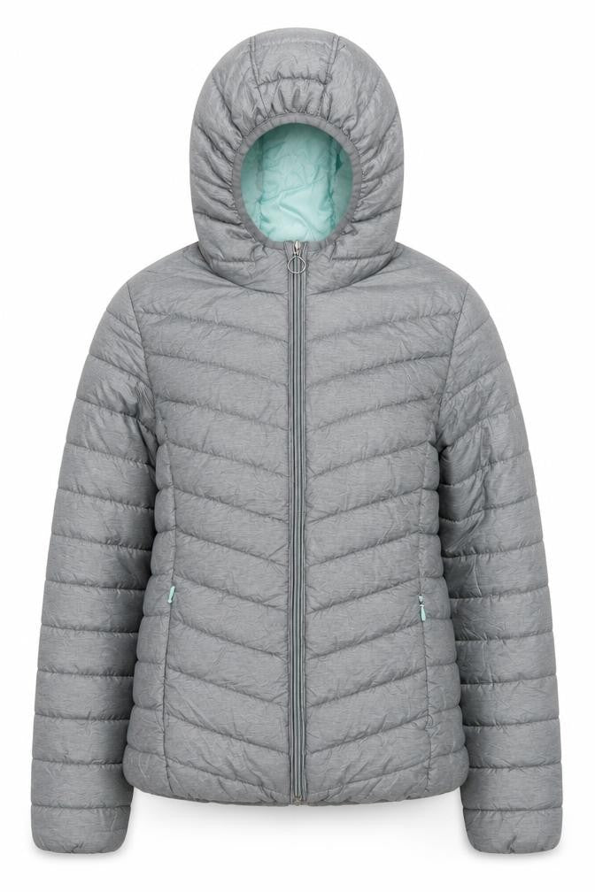 C&A Girls Grey Hooded Puffer Jacket 14 Years