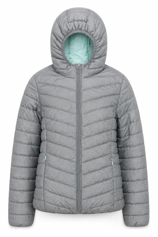 C&A Girls Grey Hooded Puffer Jacket 14 Years