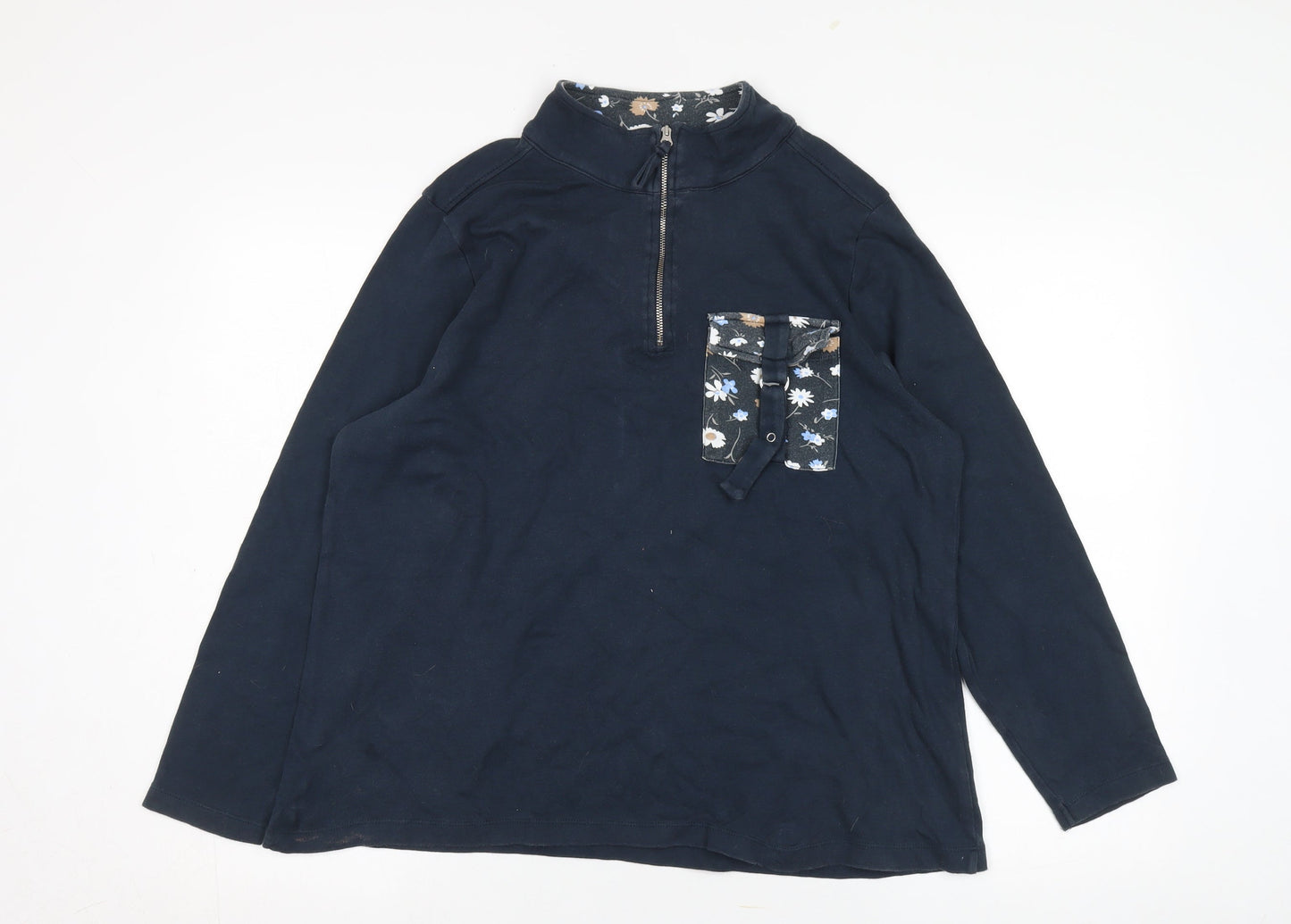 Tu Women's Blue 1/4 Zip Cotton Jacket Size 14