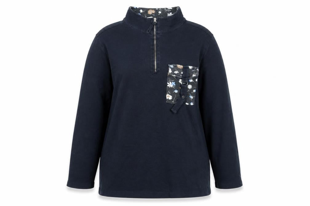 Tu Women's Blue 1/4 Zip Cotton Jacket Size 14