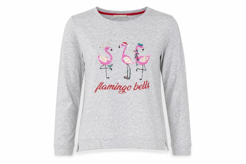 Oasis Grey Flamingo Sweatshirt Women S Pullover Casual