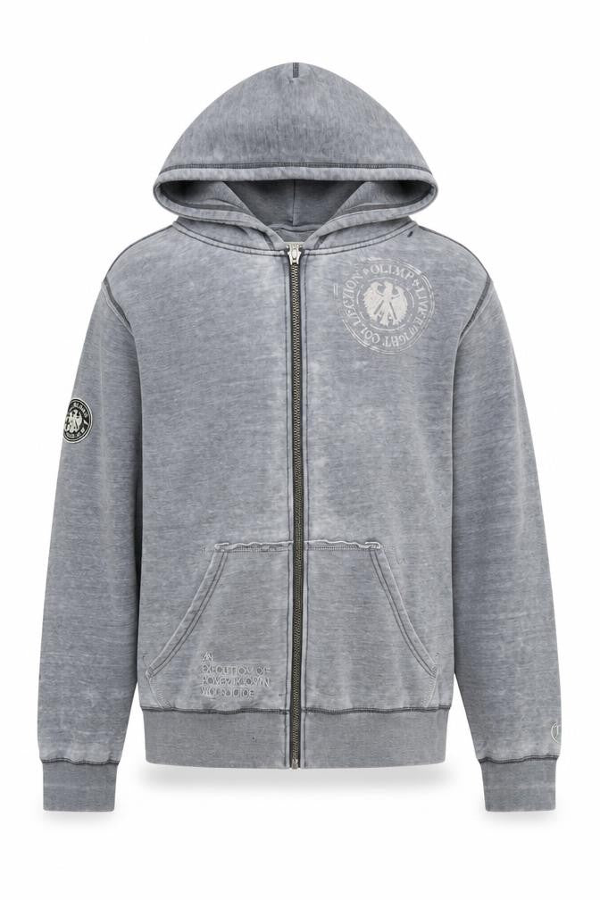 Olimp Men's XL Grey Hooded Cotton Casual Jacket