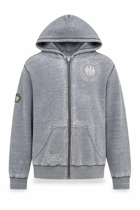 Olimp Men's XL Grey Hooded Cotton Casual Jacket