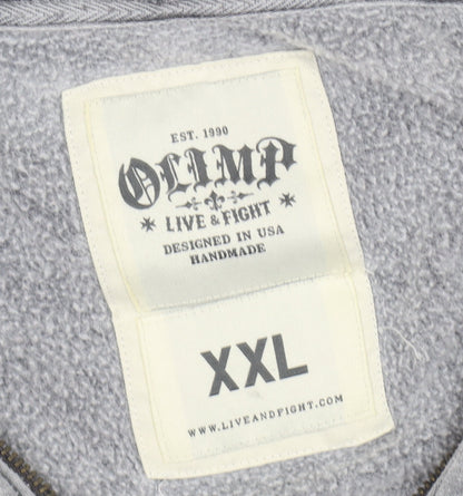 Olimp Men's XL Grey Hooded Cotton Casual Jacket