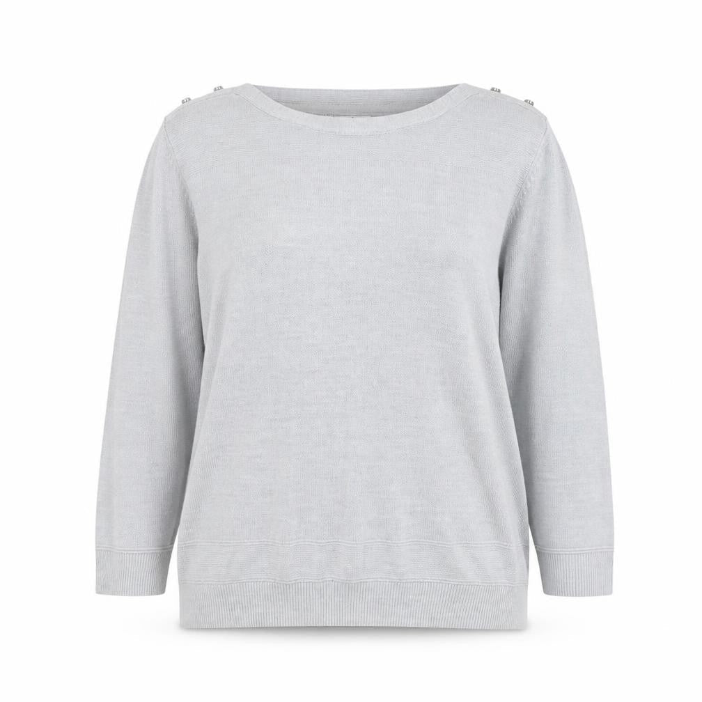 Maine New England Women's Grey 3/4 Sleeve Pullover Jumper