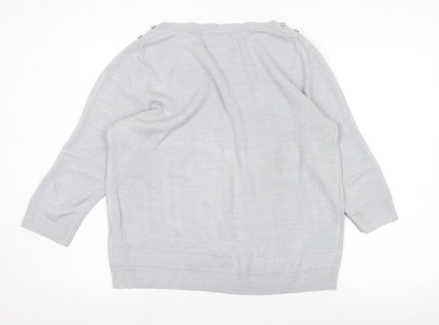 Maine New England Women's Grey 3/4 Sleeve Pullover Jumper
