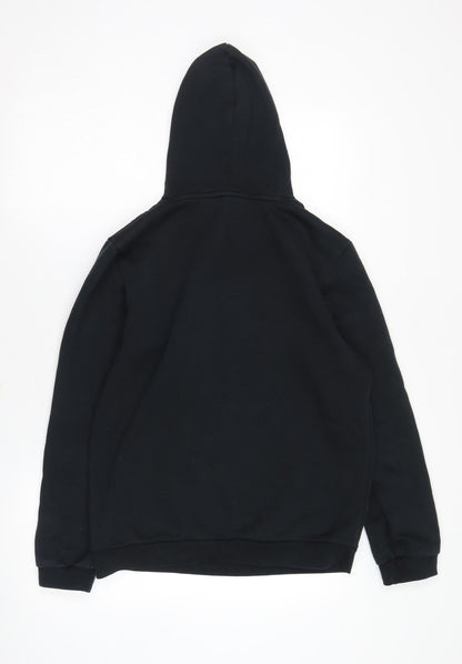 Back view of Puma boys’ black hoodie pullover 16 years - logo, hooded