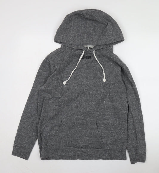 Pink Women's Grey Hoodie, Size S, Pullover Style