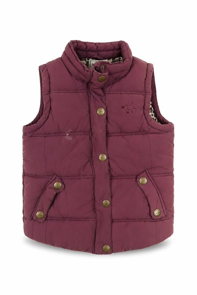 Next Girls Purple Puffer Jacket 9-10 Years Button Up