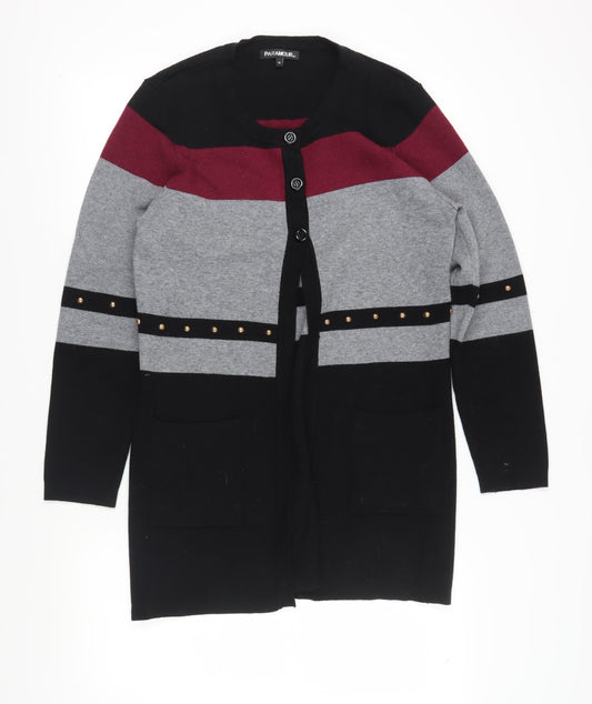 Paramour Women's Black Cardigan, Medium, Striped