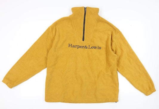 Harper & Lewis Men's Gold 1/4 Zip Sweatshirt L