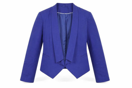Marks & Spencer Women's Blue Cropped Blazer UK 14