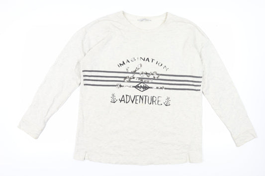 Next Women's Ivory Long Sleeve Pullover Sweatshirt UK 16