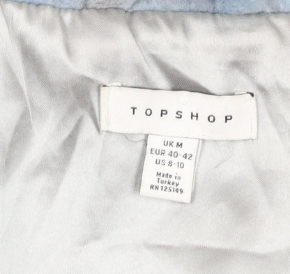Topshop Women's Blue Check Jacket, Size M, Casual