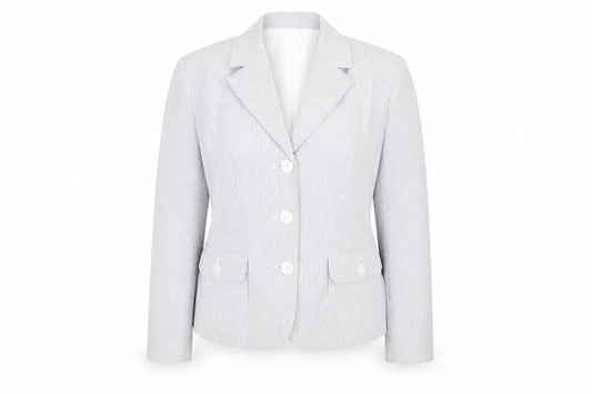 Kasper Women's Blue Pinstripe Suit Jacket Size 14