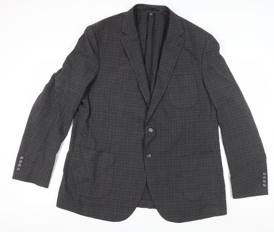 Marks and Spencer Men's Grey Checked Blazer 46L