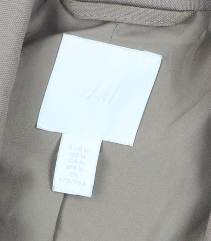 H&M Womens Brown Blazer Regular Fit Size 14