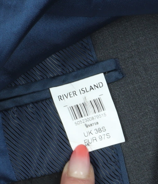 River Island Men’s Grey Blazer 38S Formal Short