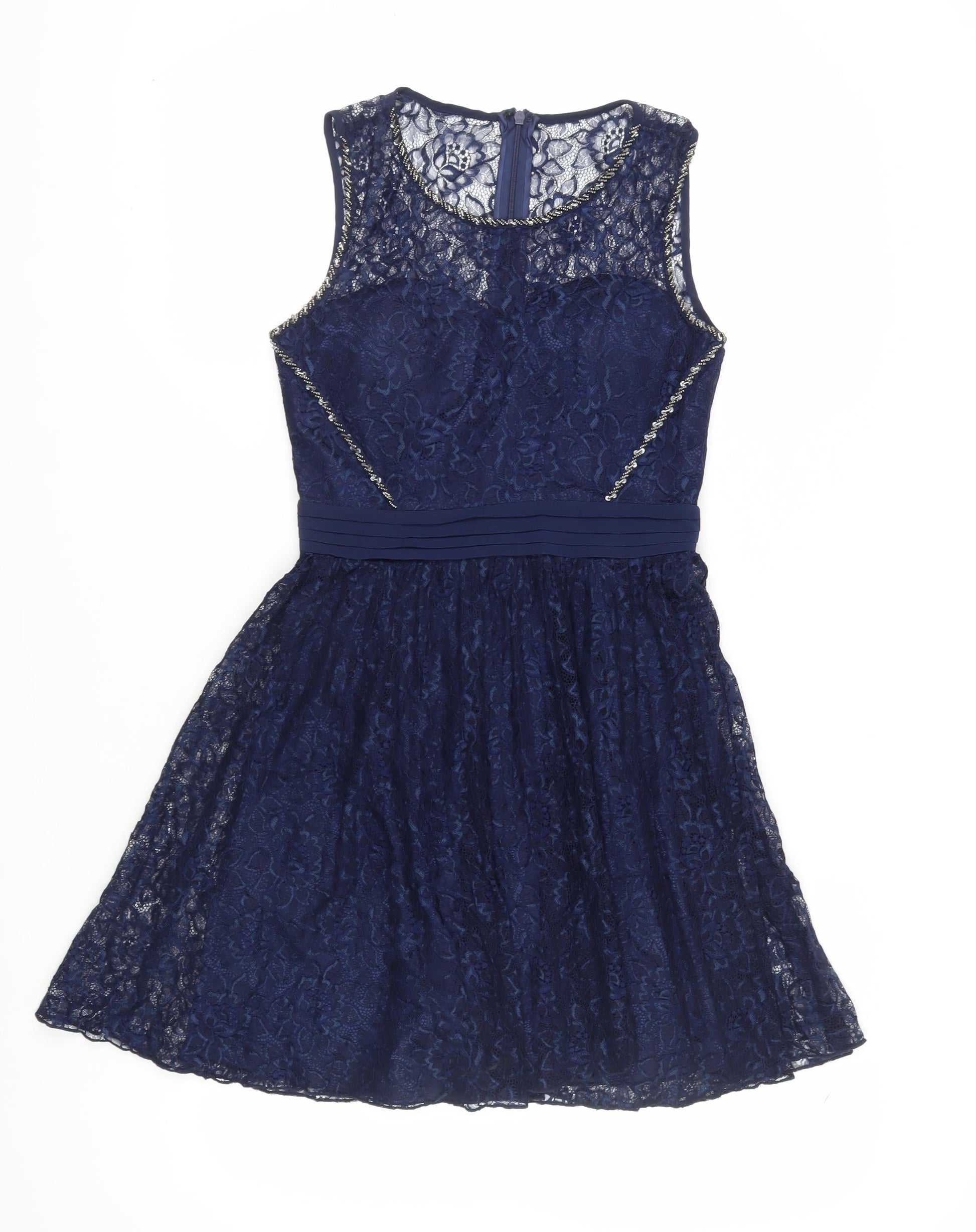 little mistress blue lace dress Little Mistress Bridesmaid lace maxi dress with low back in blue