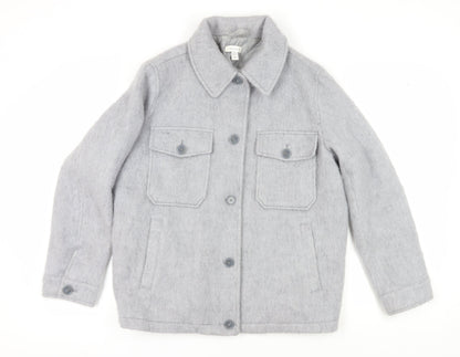 Topshop Women's Grey Wool Blend Jacket M