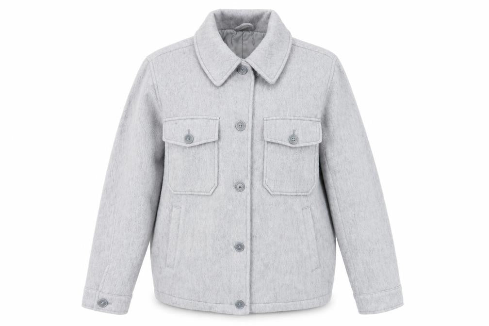 Topshop Women's Grey Wool Blend Jacket M