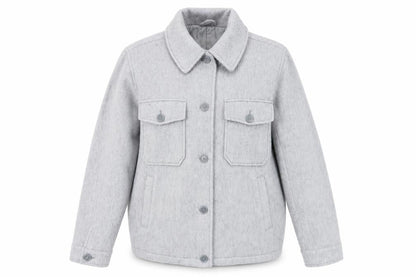 Topshop Women's Grey Wool Blend Jacket M