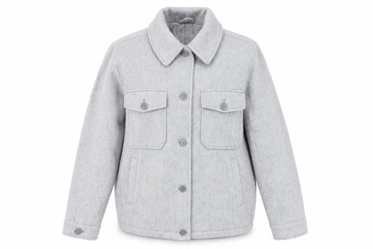 Topshop Women's Grey Wool Blend Jacket M