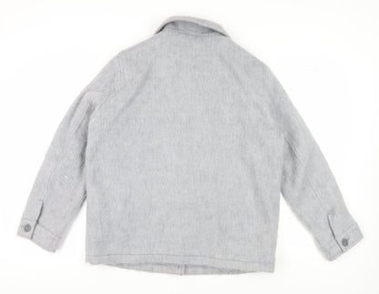 Topshop Women's Grey Wool Blend Jacket M
