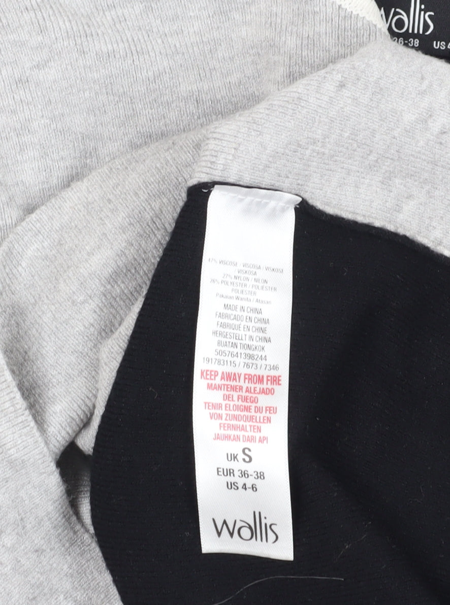 Wallis Women's Grey Black Pullover Jumper S