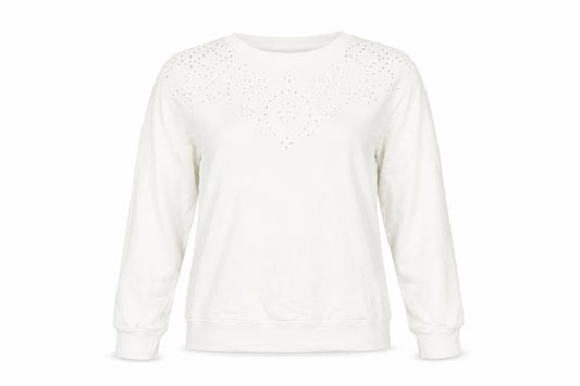 Marks and Spencer Women's Ivory Embroidered Cotton Sweatshirt UK 12