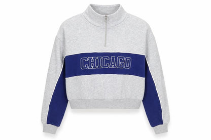 H&M Divided Women's Grey/Blue Chicago Sweatshirt Large