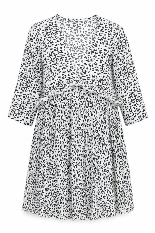 ASOS Women's White Animal Print Shift Dress 8