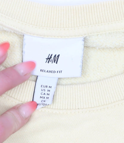 H&M Womens Beige Pullover Sweatshirt M Relaxed Fit