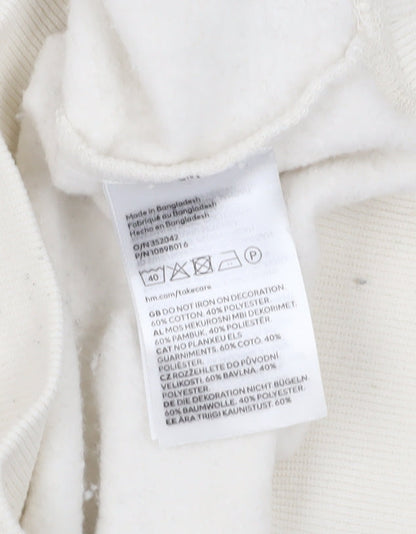 H&M Womens Ivory Pullover Sweatshirt S Casual