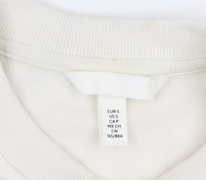 H&M Womens Ivory Pullover Sweatshirt S Casual