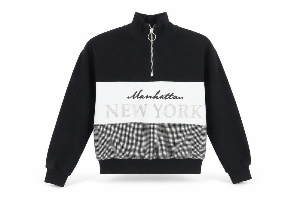 H&M Girls Black Full Zip Sweatshirt 9-10 Years