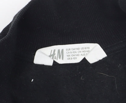 Brand and care label for H&M girls’ black full zip sweatshirt 9-10 years