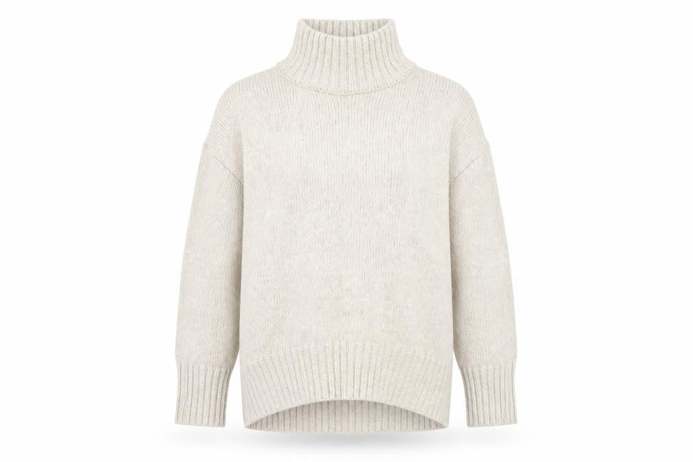 H&M Women's Beige High Neck Jumper XS