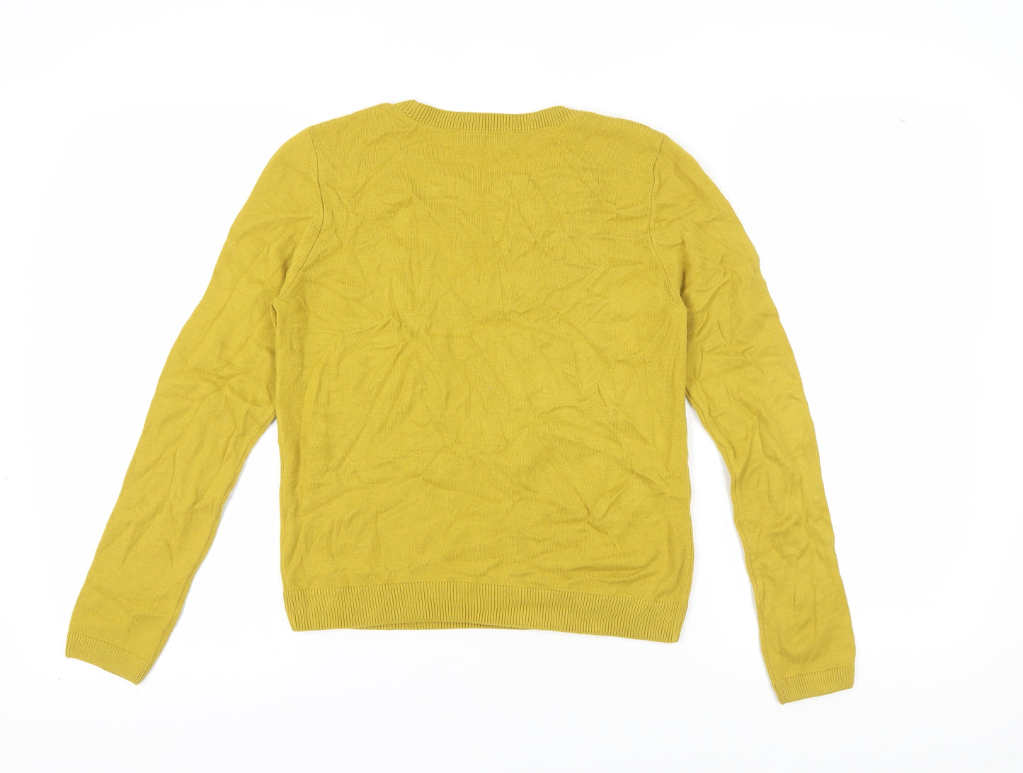Marks and Spencer Women's Yellow Beaded Pullover, Size 12