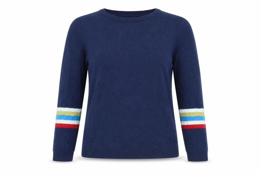 Seen Worn Kept Women's Blue Striped Pullover Jumper M