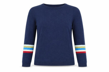 Seen Worn Kept Women's Blue Striped Pullover Jumper M