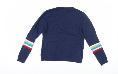 Seen Worn Kept Women's Blue Striped Pullover Jumper M