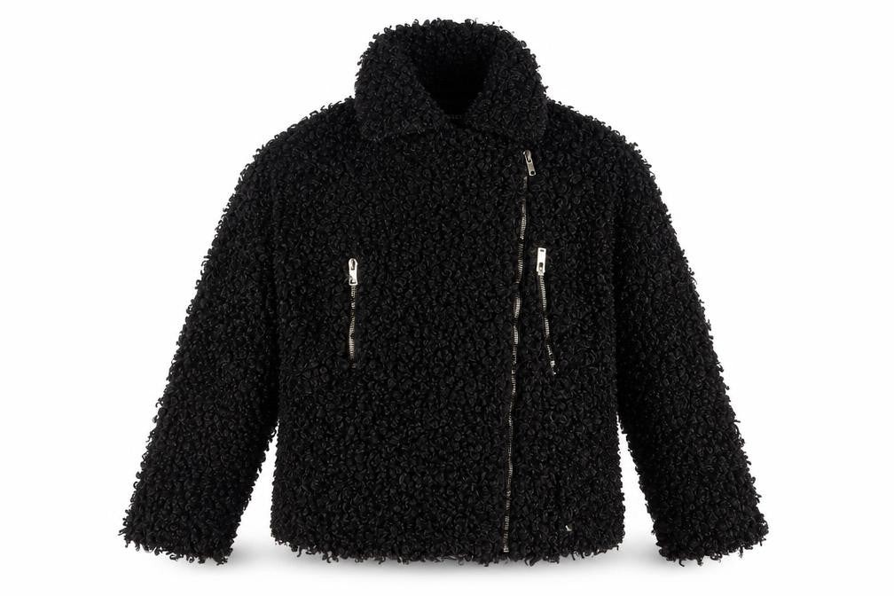 Boohoo Women's Black Biker Jacket Size 10, Winter Classic